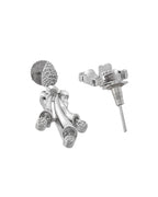VOJ Silver Plated Ad Stone Studded Designer Necklace With Earrings Set | Grocsy