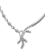 VOJ Silver Plated Ad Stone Studded Designer Necklace With Earrings Set | Grocsy