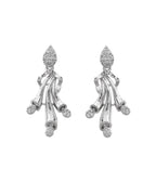 VOJ Silver Plated Ad Stone Studded Designer Necklace With Earrings Set | Grocsy