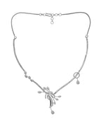 VOJ Silver Toned Stylish Ad- Studded Jewellery Set | Grocsy
