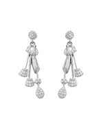 VOJ Silver Plated Ad Stone Studded Designer Necklace With Earrings Set | Grocsy