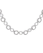 VOJ Silver Plated Ad Stone Studded Round Shaped Necklace And Earrings Set | Grocsy