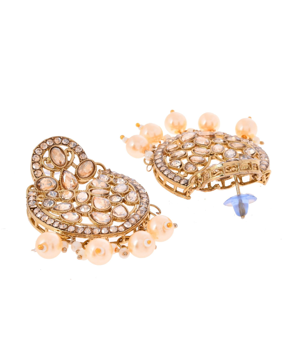 VOJ Gold-Polished Stone Studded Designer Choker With Earrings And Maang Tikka Set | Grocsy