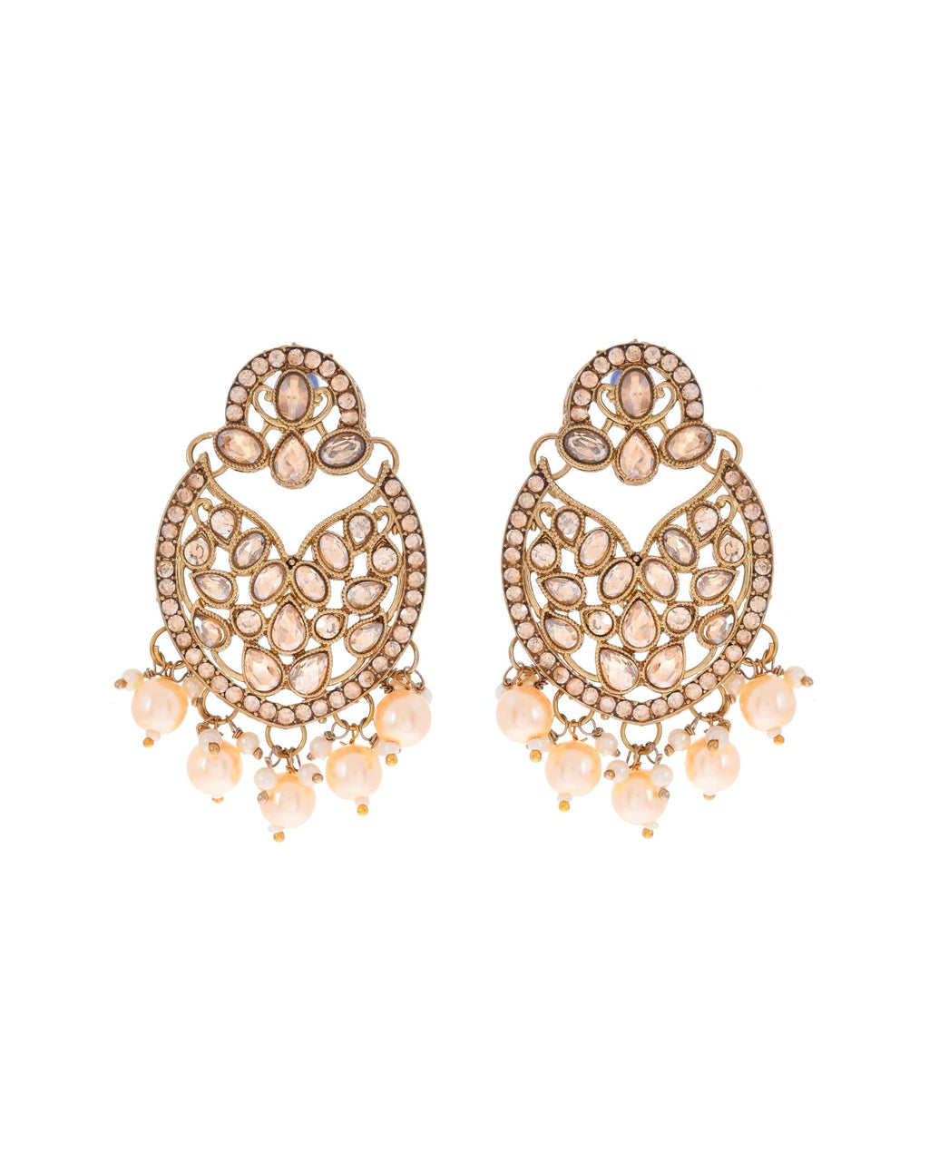 VOJ Gold-Polished Stone Studded Designer Choker With Earrings And Maang Tikka Set | Grocsy