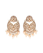 VOJ Gold-Polished Stone Studded Designer Choker With Earrings And Maang Tikka Set | Grocsy
