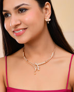 VOJ Gold-Polished Designer Ad Studded Jewellery Set | Grocsy