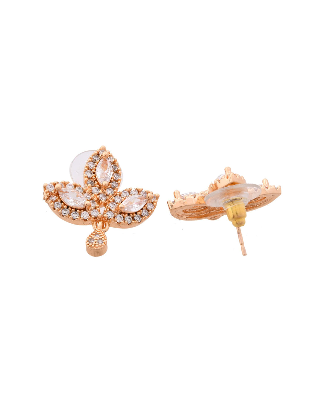 VOJ Gold-Polished Designer Ad Studded Jewellery Set | Grocsy