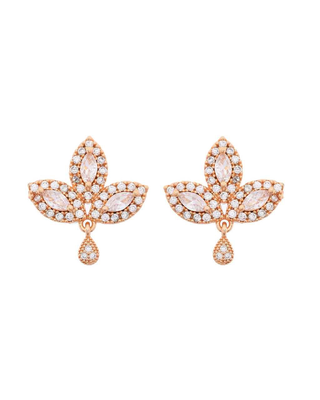 VOJ Gold-Polished Designer Ad Studded Jewellery Set | Grocsy