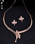 VOJ Gold-Polished Designer Ad Studded Jewellery Set | Grocsy