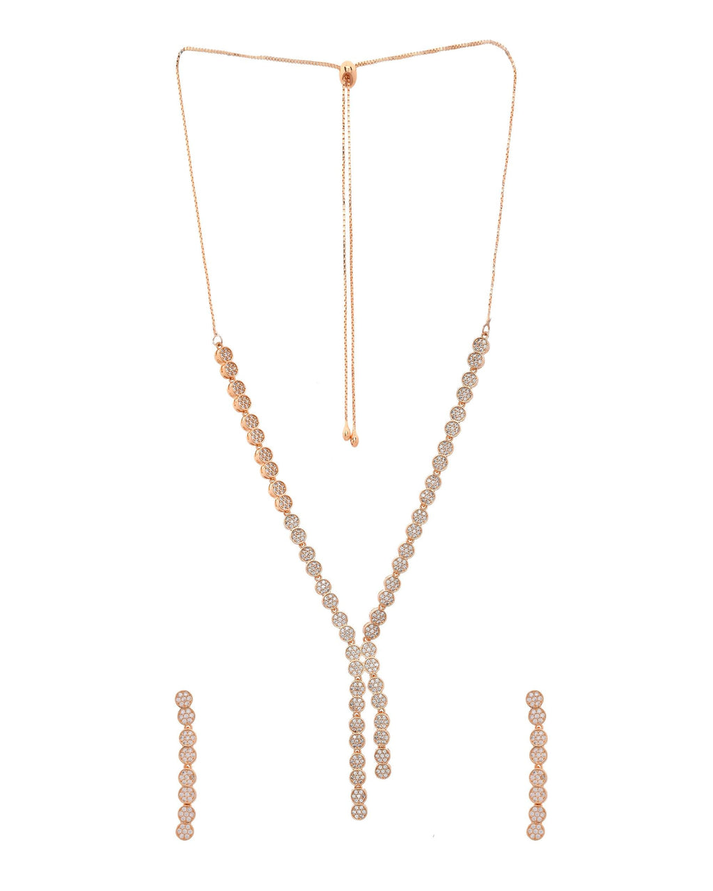 VOJ Gold-Polished Ad Stone Studded Circular Jewellery Set | Grocsy