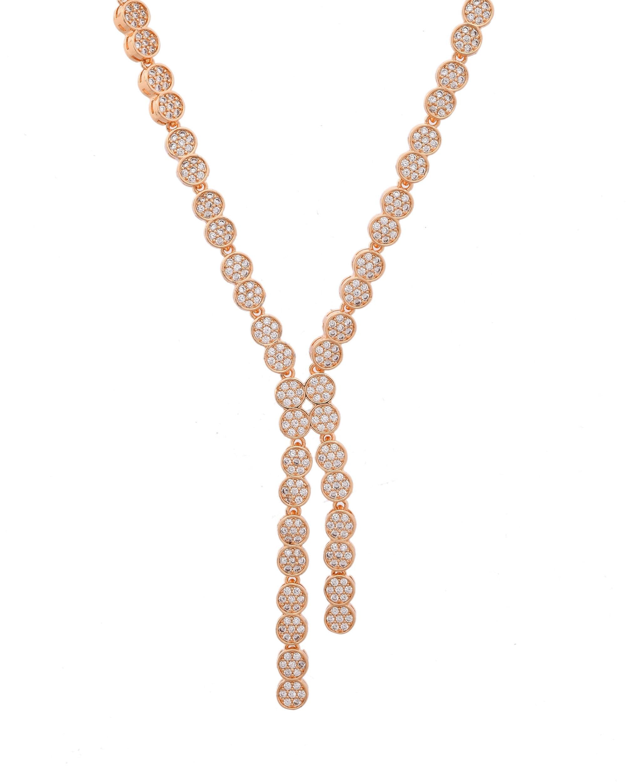 VOJ Gold-Polished Ad Stone Studded Circular Jewellery Set | Grocsy