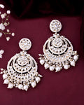 VOJ Gold-Polished Kundan And Pearl Studded Circular Earrings