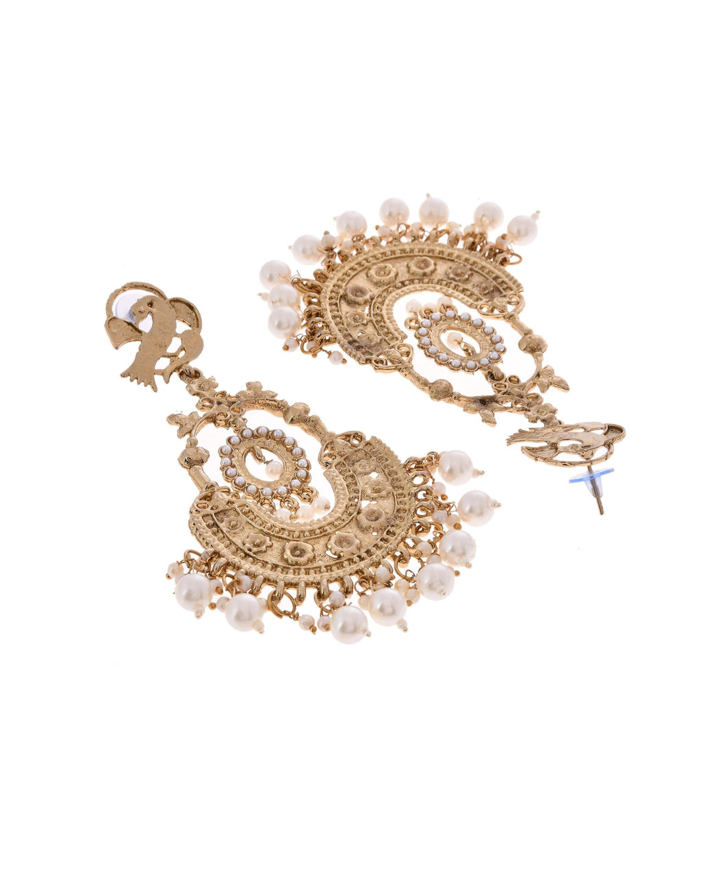 VOJ Copper Plated Designer Long Drop Earrings
