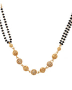VOJ Gold-Polished Ad Stone Studded Multi Layer Mangalsutra | Grocsy