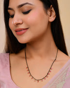 VOJ Gold-Polished Ad Studded Drop Shaped Mangalsutra | Grocsy