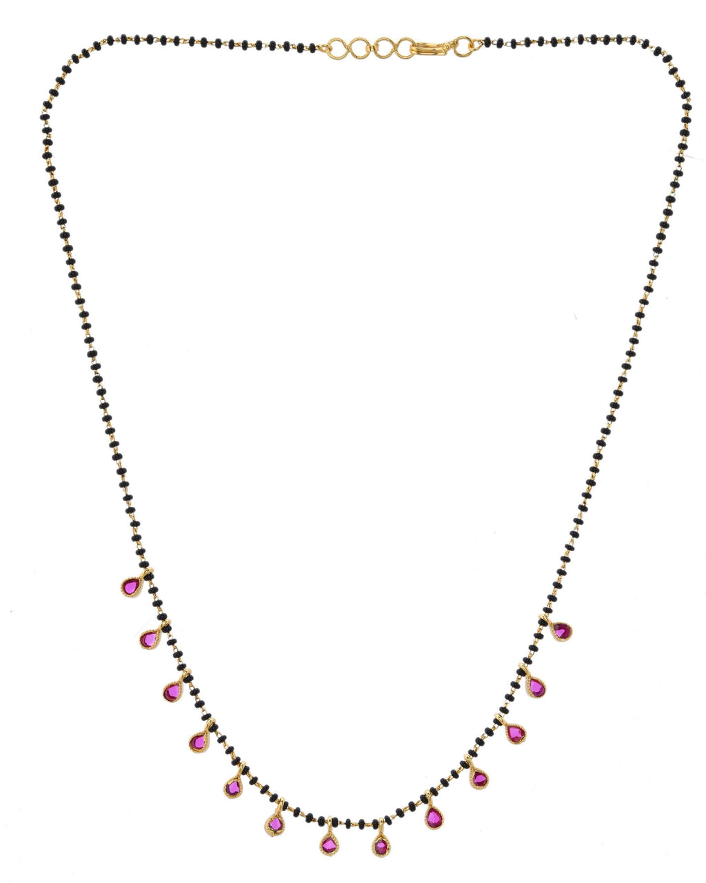 VOJ Gold-Polished Ad Studded Drop Shaped Mangalsutra | Grocsy