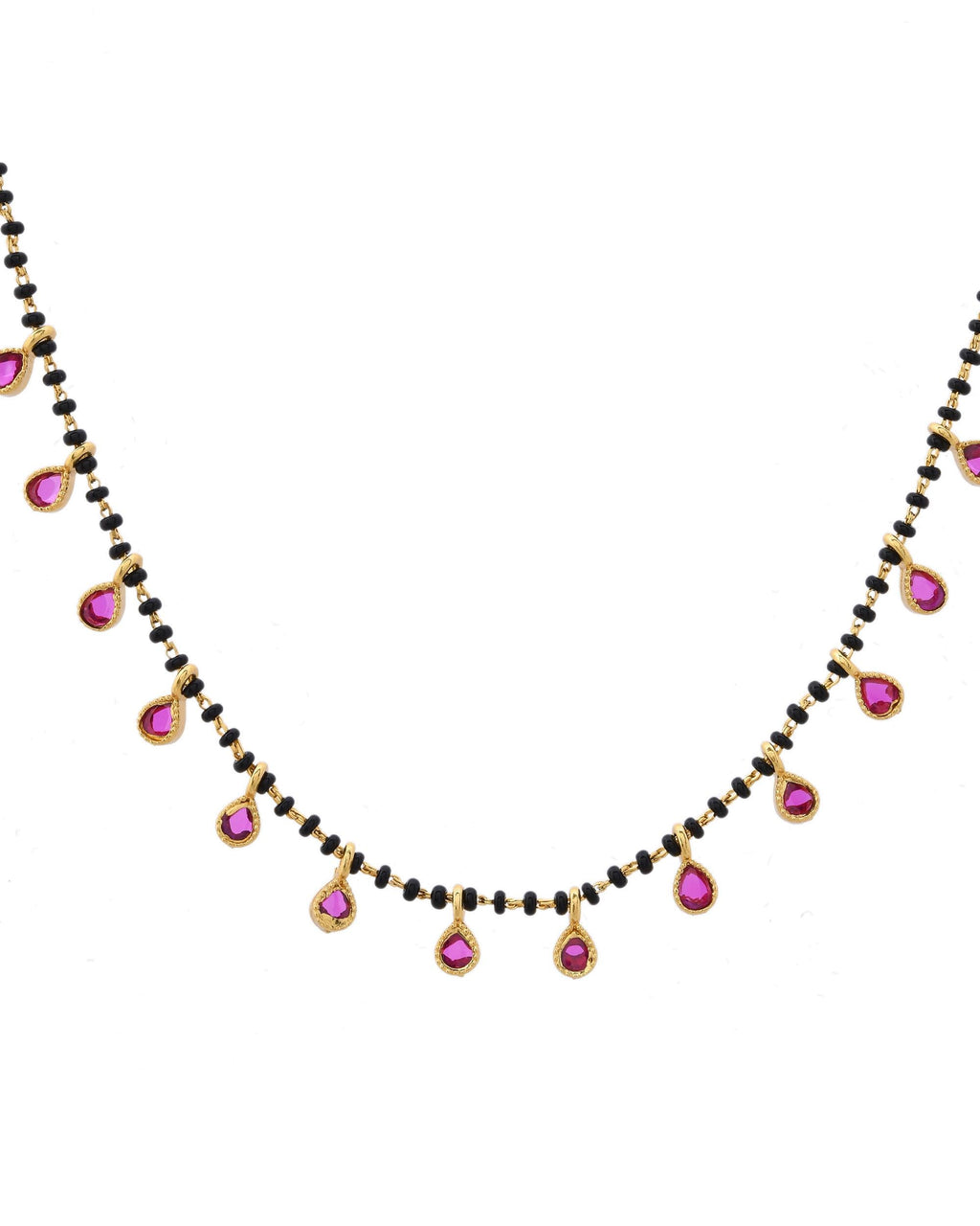 VOJ Gold-Polished Ad Studded Drop Shaped Mangalsutra | Grocsy
