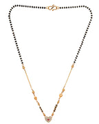 VOJ Gold-Polished Ad Studded Heart Shaped Mangalsutra | Grocsy