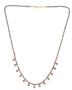 VOJ Gold-Polished Ad Studded Drop Shaped Mangalsutra | Grocsy