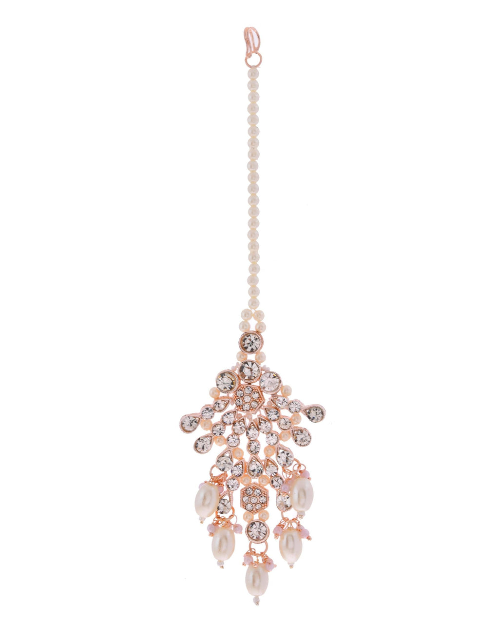 VOJ Gold-Polished Stone Studded Choker Jewellery Set With Maang Tikka | Grocsy
