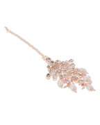 VOJ Gold-Polished Stone Studded Choker Jewellery Set With Maang Tikka | Grocsy