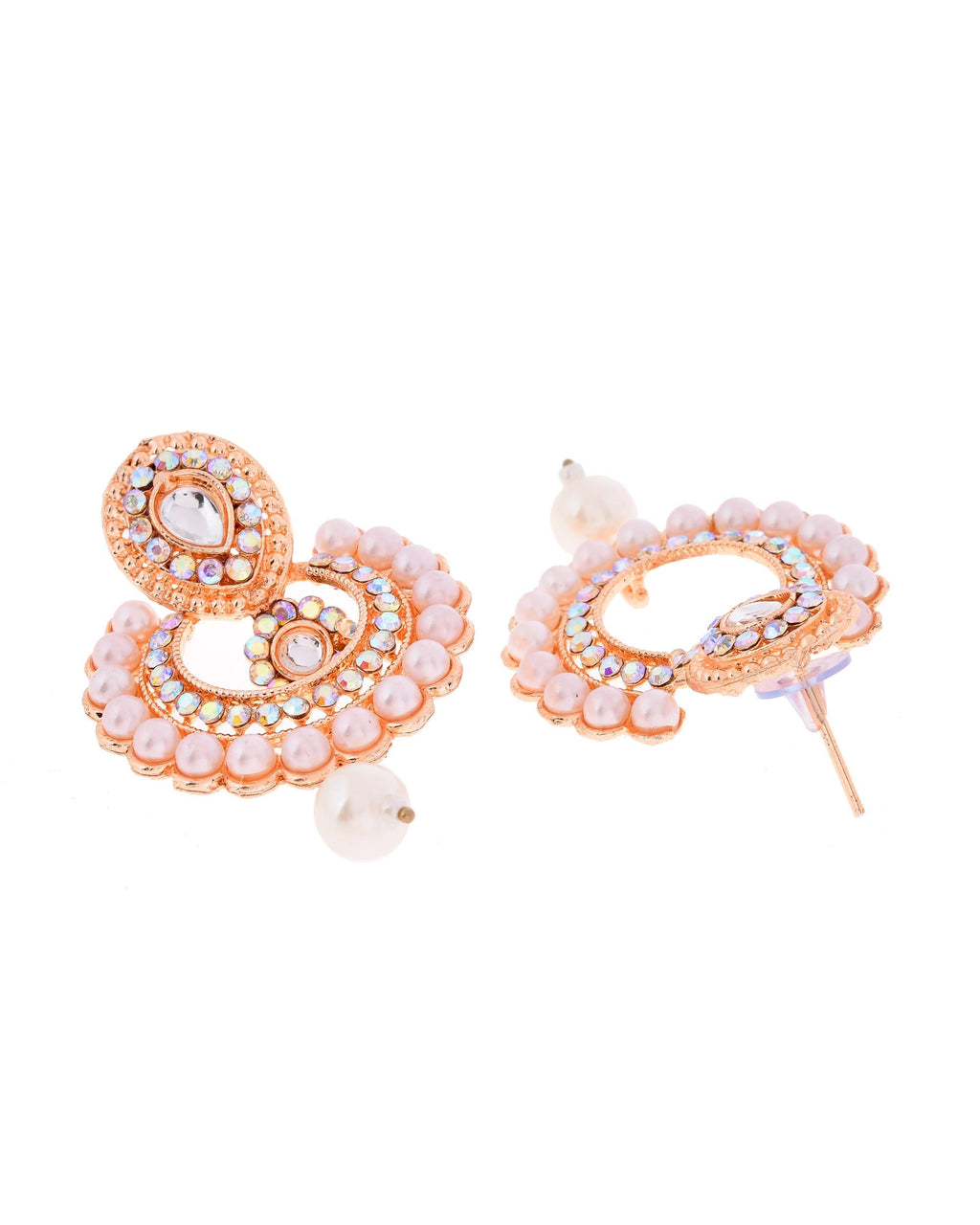 VOJ Gold-Polished Stone And White Beaded Choker Jewellery Set With Maang Tikka | Grocsy
