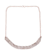 VOJ Gold-Polished Stone Studded Necklace With Earrings Set | Grocsy