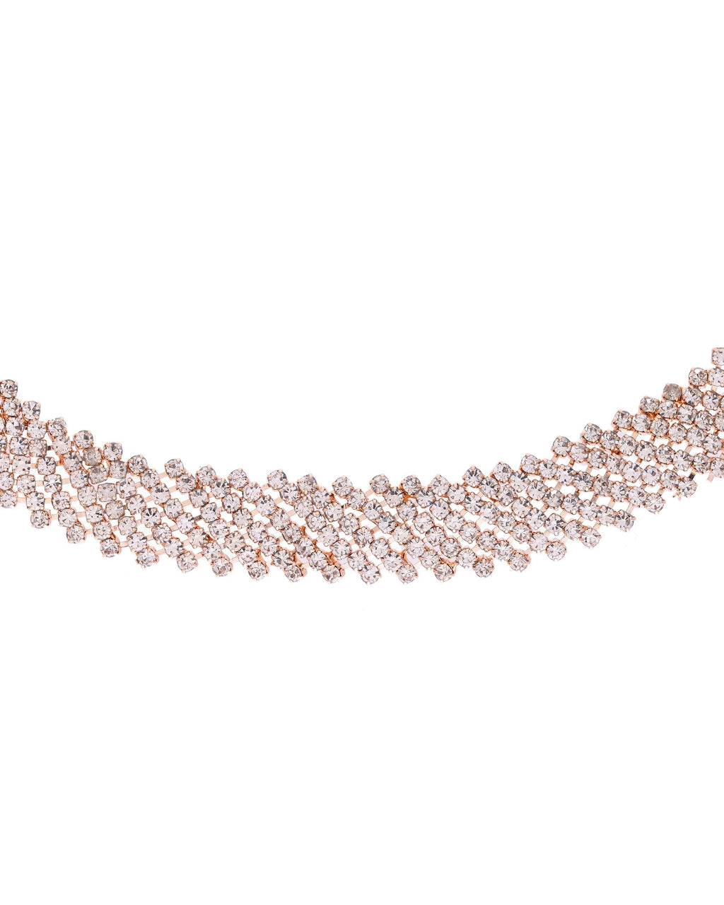 VOJ Gold-Polished Stone Studded Necklace With Earrings Set | Grocsy