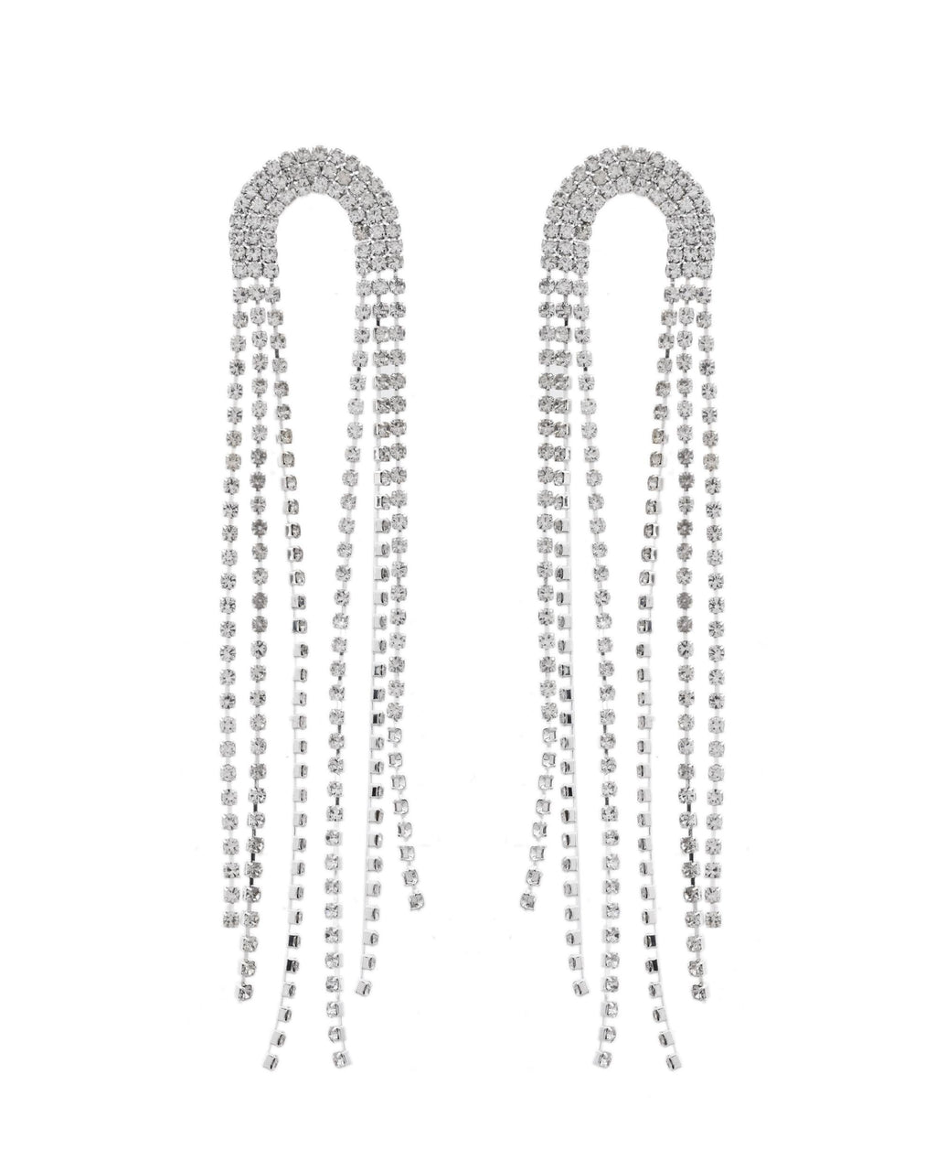 VOJ Silver-Plated Crystals Stone Studded Contemporary Drop Earrings | Grocsy