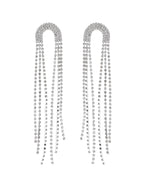 VOJ Silver-Plated Crystals Stone Studded Contemporary Drop Earrings | Grocsy