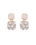 VOJ Stainless Steel Crystal Studded Square Shaped Studs | Grocsy