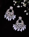 VOJ Silver Plated Stone Studded Studs Earrings | Grocsy