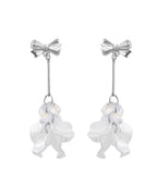 VOJ Silver Plated Bow Drop Earrings