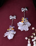VOJ Silver Plated Bow Drop Earrings