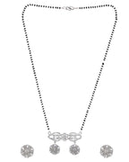 VOJ Silver Plated Ad Stone Studded Designer Mangalsutra Set | Grocsy