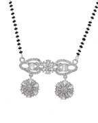 VOJ Silver Plated Ad Stone Studded Designer Mangalsutra Set | Grocsy
