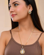 VOJ Dual Toned Ad-Studded Crown Chain Set | Grocsy