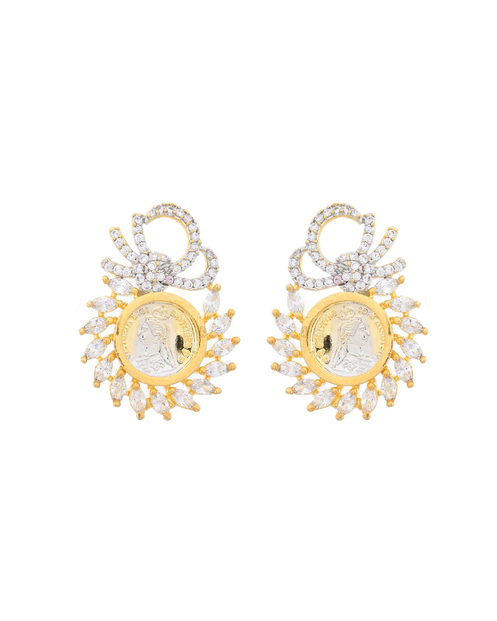 VOJ Dual Toned Ad-Studded Crown Chain Set | Grocsy