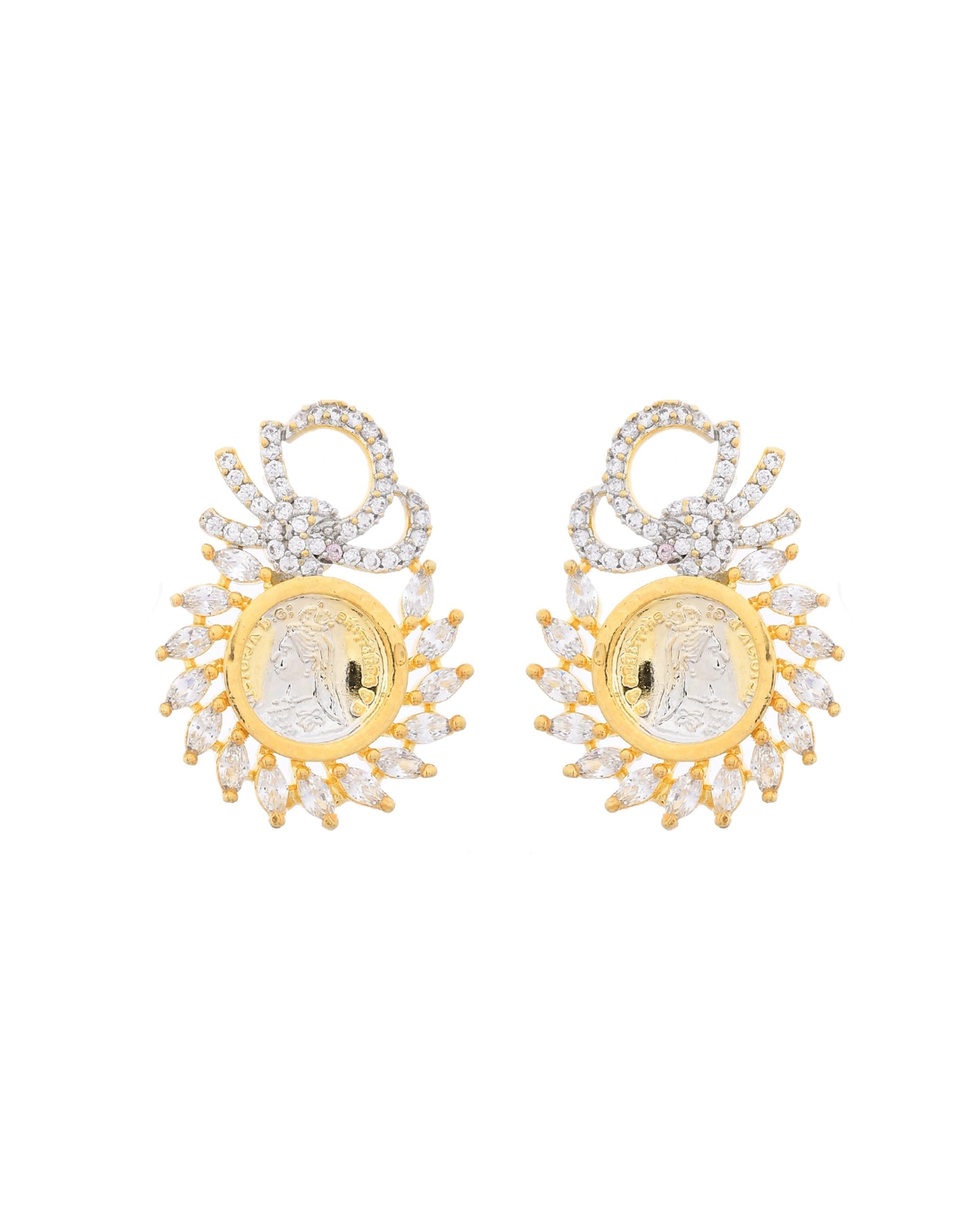 VOJ Dual Toned Ad-Studded Crown Chain Set | Grocsy