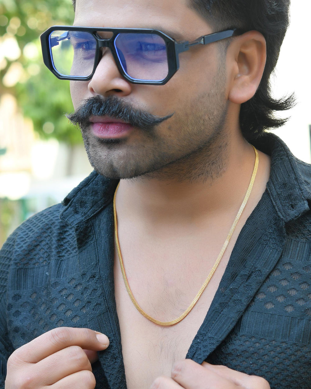 VOJ Gold-Polished Designer Box Men Chain | Grocsy