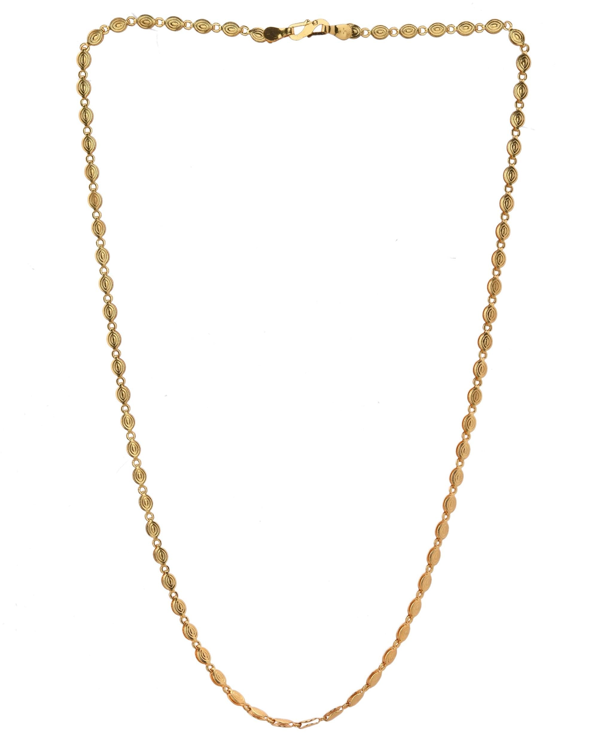 VOJ Gold-Polished Designer Oval Women Chain | Grocsy