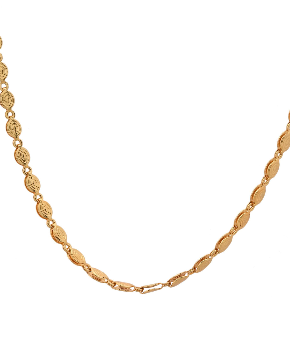 VOJ Gold-Polished Designer Oval Women Chain | Grocsy