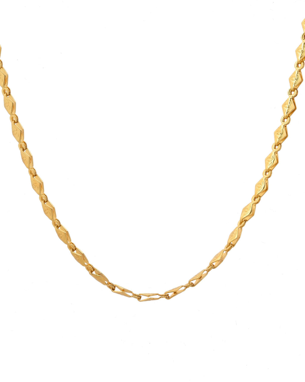 VOJ Gold-Polished Designer Oval Women Chain | Grocsy