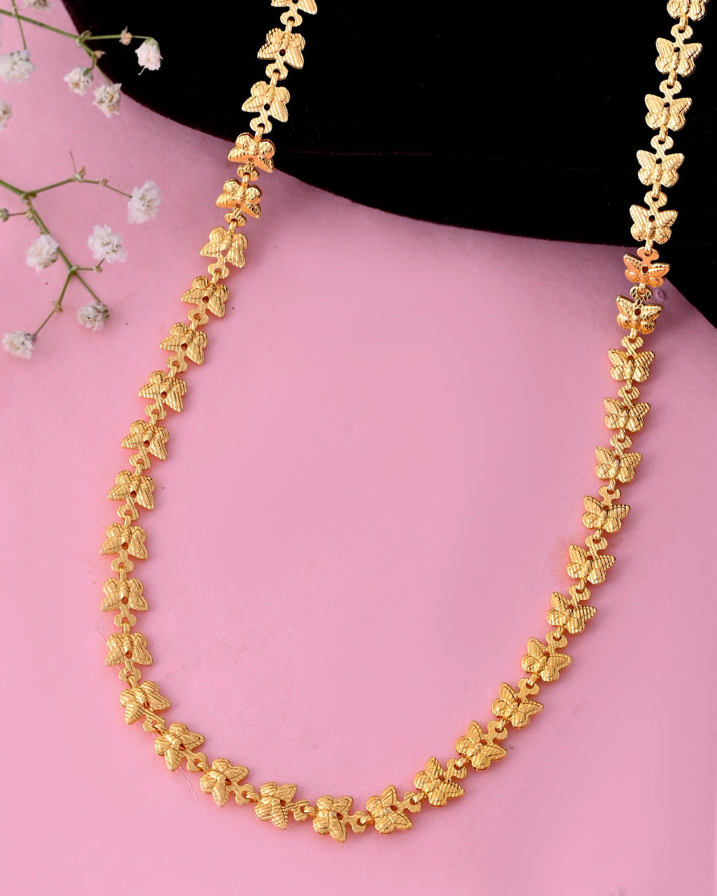 VOJ Gold-Polished Designer Butterfly Women Chain | Grocsy