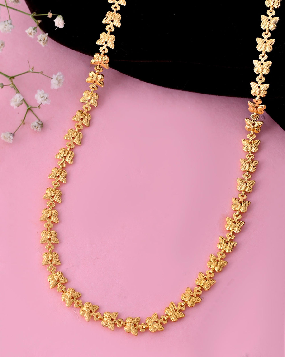 VOJ Gold-Polished Designer Butterfly Women Chain | Grocsy
