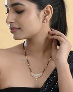 VOJ Gold-Polished AD Stone Studded MangalSutra Set | Grocsy