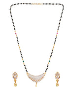 VOJ Gold-Polished AD Stone Studded MangalSutra Set | Grocsy
