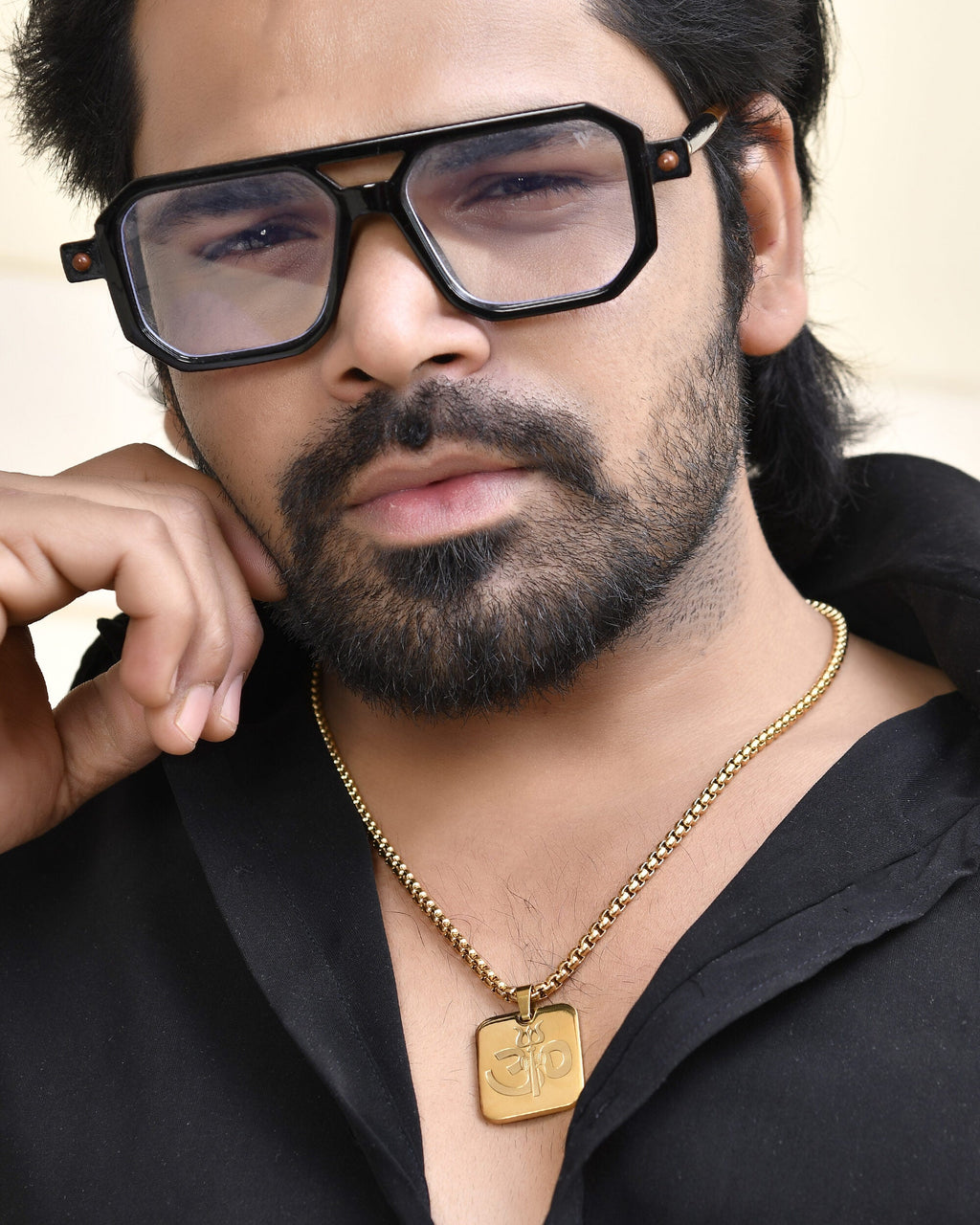 VOJ Gold Toned Men Chain With OM Pandent | Grocsy