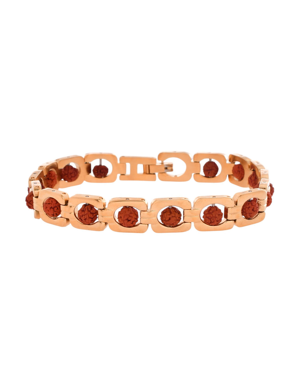 VOJ Men's Gold Toned Rudraksha Bracelet | Grocsy