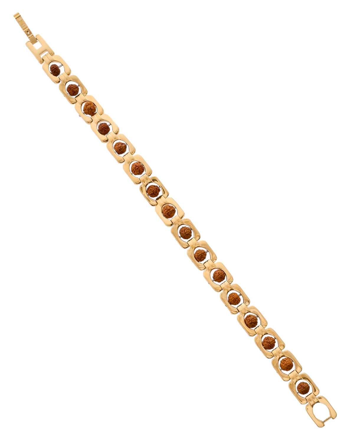 VOJ Men's Gold Toned Rudraksha Bracelet | Grocsy